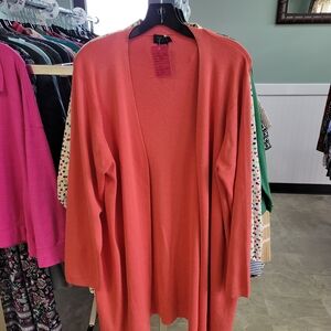 Sigrid Olsen Vibrant Coral Cardigan